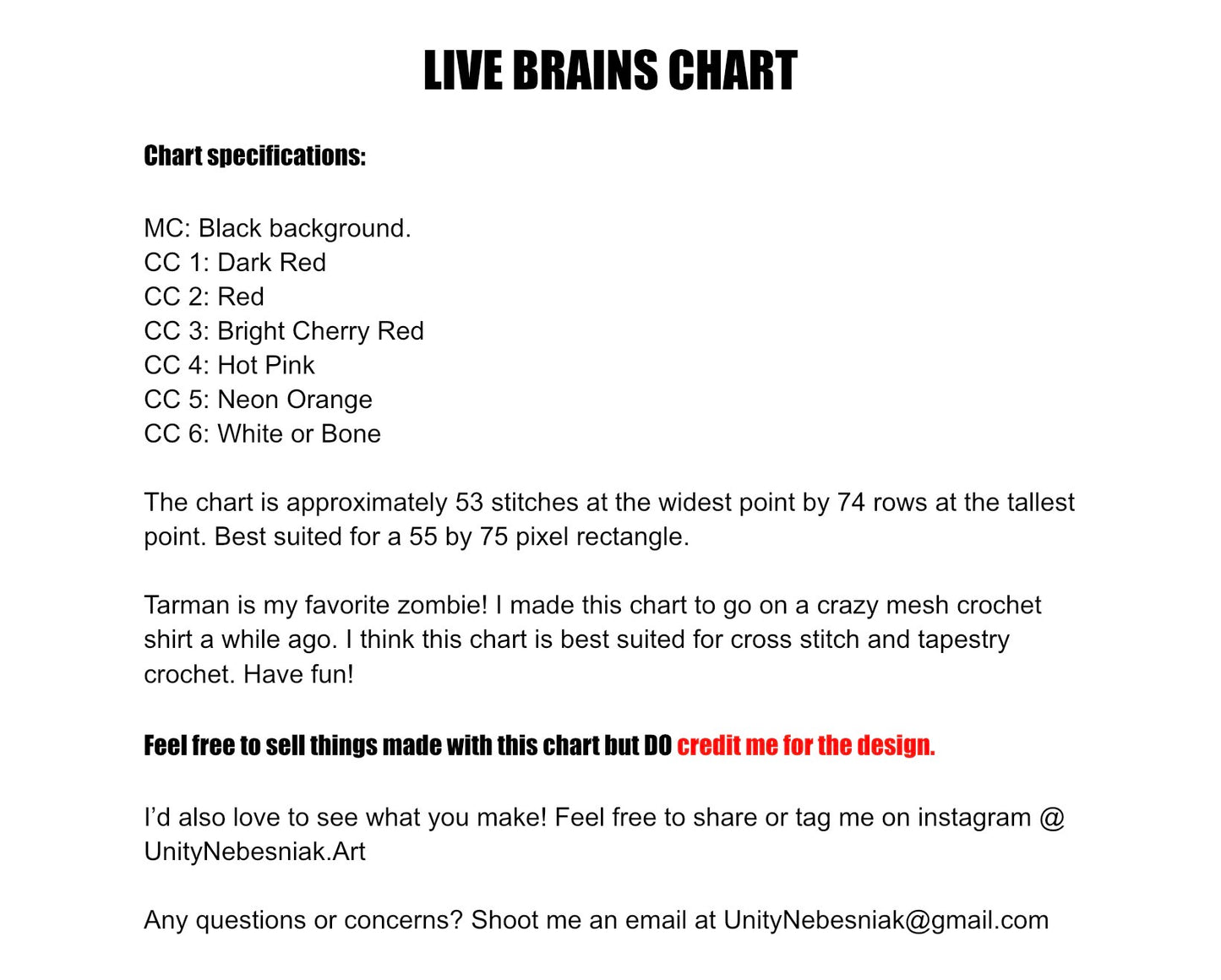 Live Brains! Chart