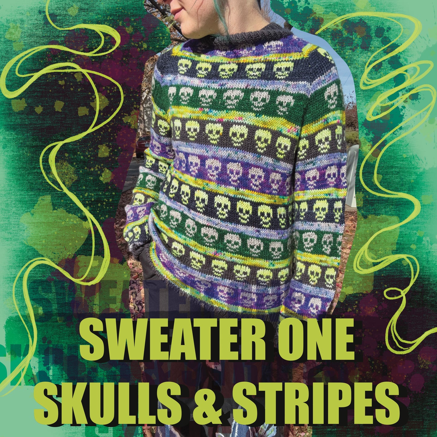 Sweater ONE - Skulls & Stripes Pattern