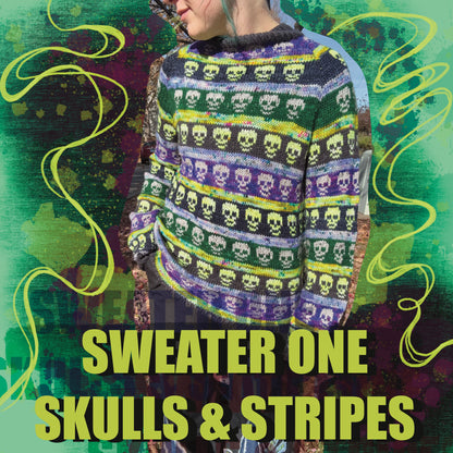 Sweater ONE - Skulls & Stripes Pattern