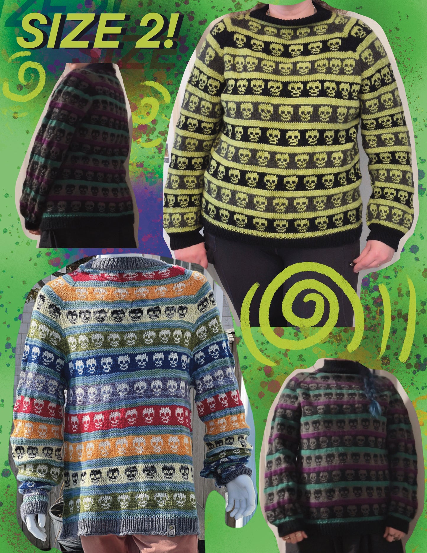 Sweater ONE - Skulls & Stripes Pattern