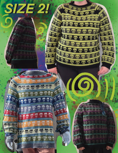 Sweater ONE - Skulls & Stripes Pattern