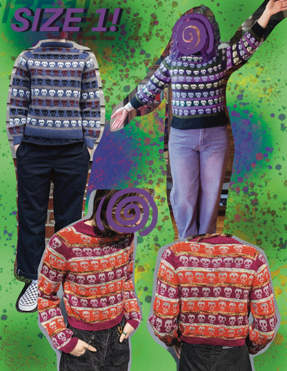 Sweater ONE - Skulls & Stripes Pattern