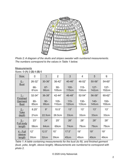 Sweater ONE - Skulls & Stripes Pattern