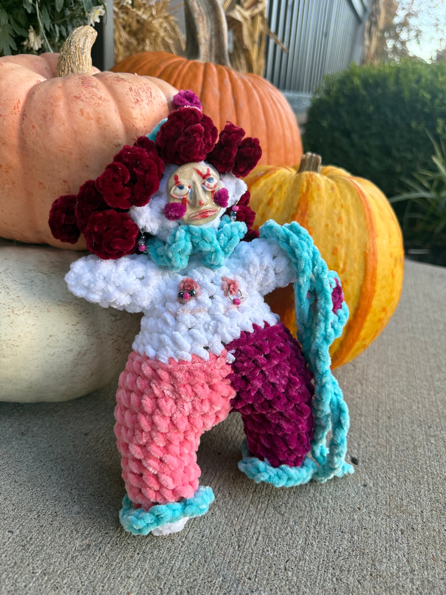 Ceramic-Faced Clown Doll