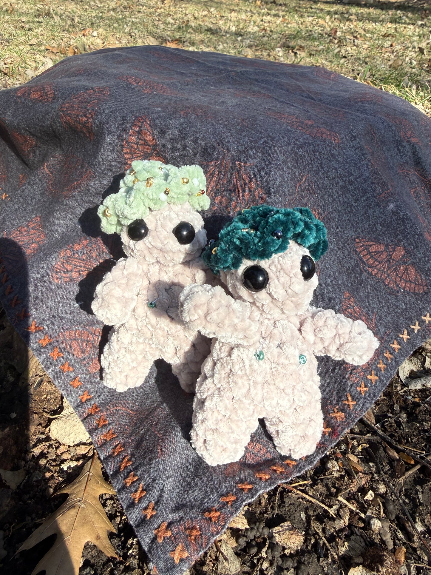 Beaded Crochet Shroom People
