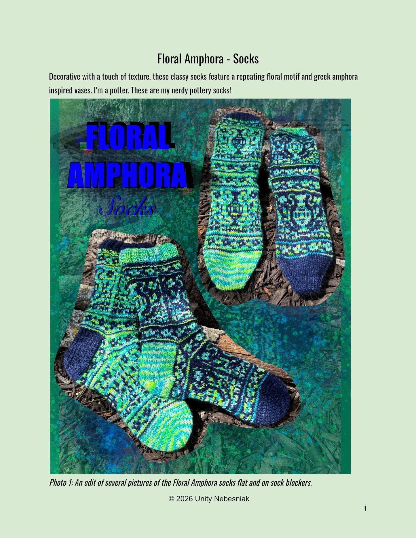 Floral Amphora Socks