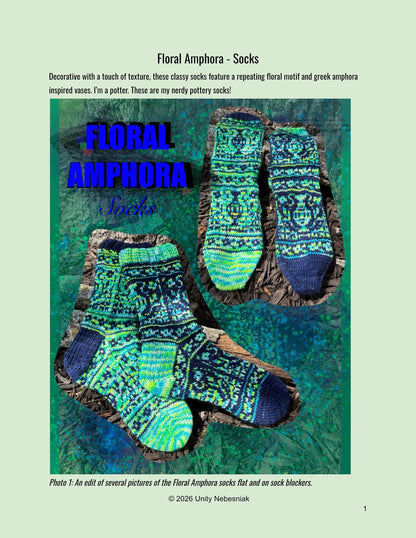 Floral Amphora Socks