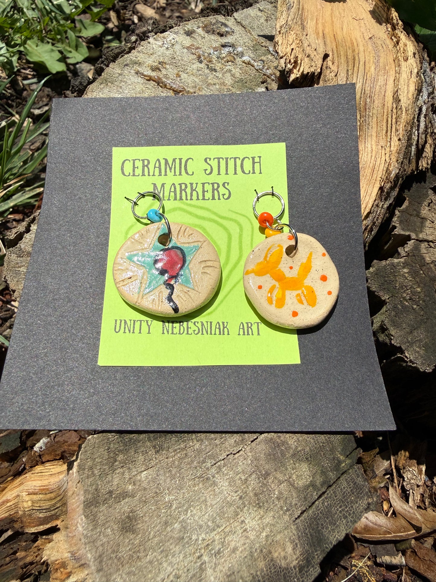 Ceramic Circus Stitch Markers
