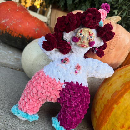 Ceramic-Faced Clown Doll
