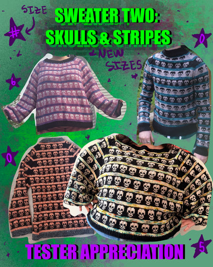 Sweater ONE - Skulls & Stripes Pattern
