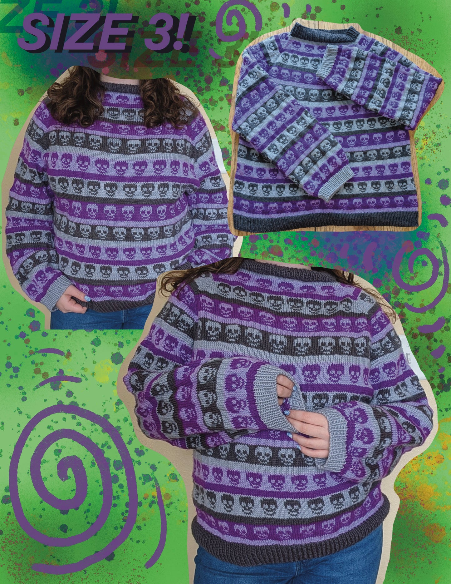 Sweater ONE - Skulls & Stripes Pattern