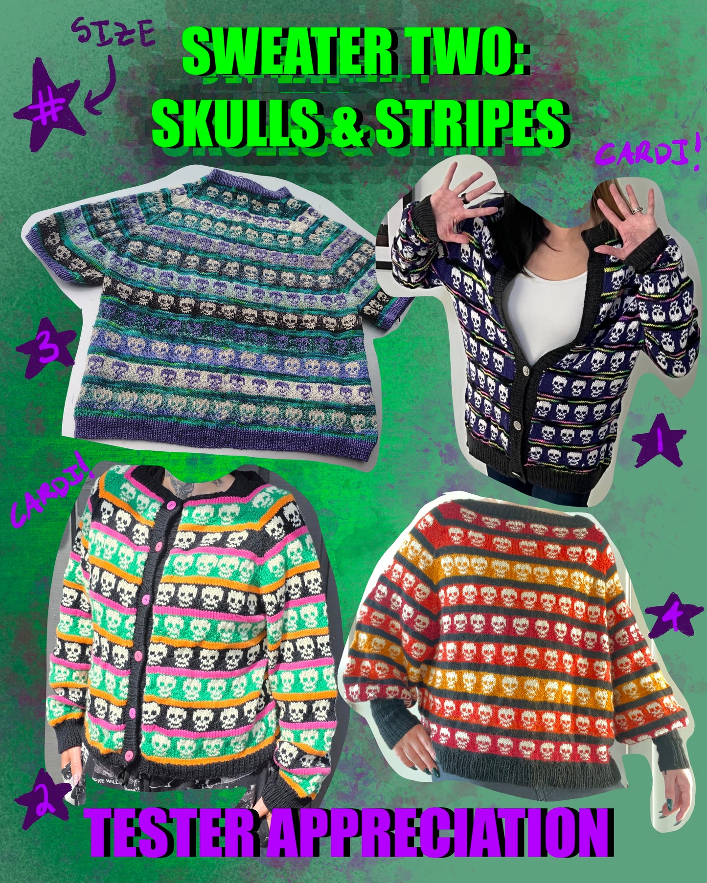 Sweater ONE - Skulls & Stripes Pattern