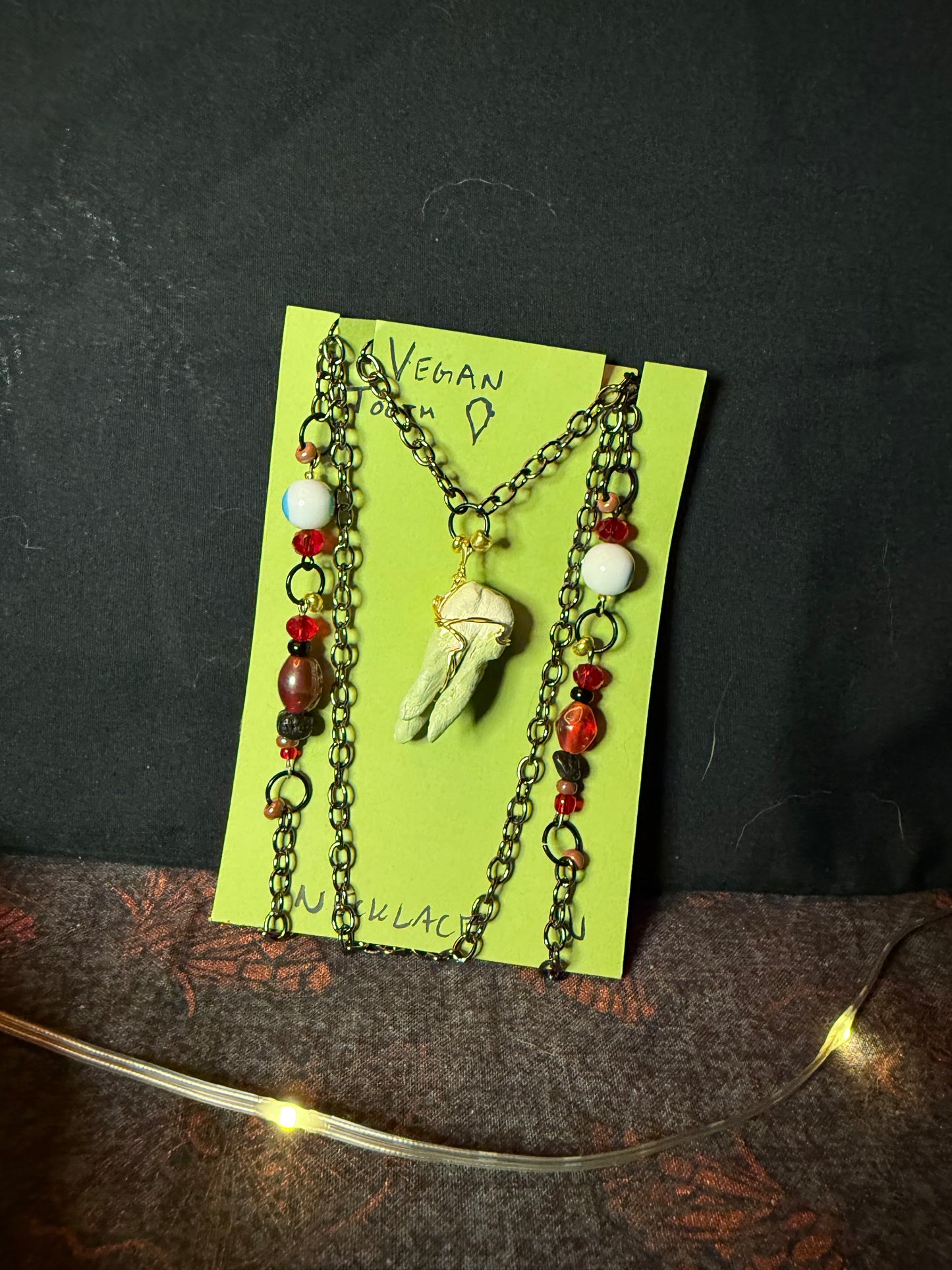 Vegan tooth necklace 3