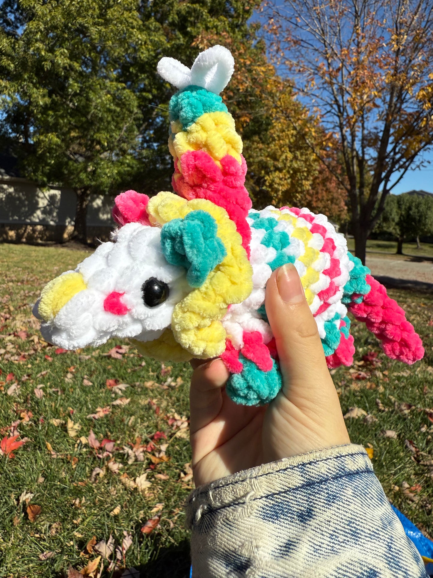 Crochet clown opossum 1