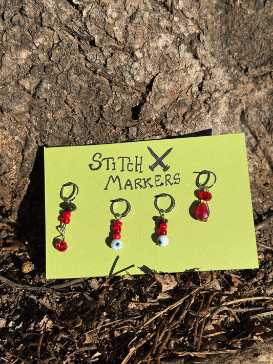 Blood, Guts, & Eyes Stitch Marker Set 1